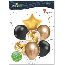 Набір кульок фольгованих "Зірка. золотий мікс з хромом" 7шт. Pelican 837311 (10)