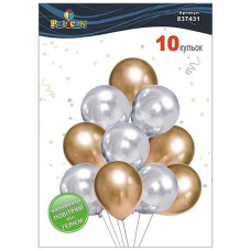 Набір кульок фольгованих "Срібно- золоте сяйво" 10шт. Pelican 837431 (10)