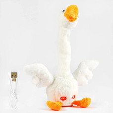 Музичний Гусак в куль. акум. USB. повторюшка. музика англ. мова 31см. M 49109 (100)