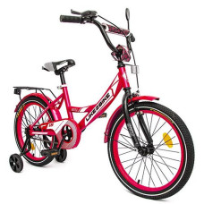 Велосипед 18" "Like2bike Sky" допом. колеса. стальна рама. ручні гальма. рожевий 241801 (1)