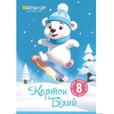 Картон Білий А4 8арк 230гр/м2 Fresh Up FR-0010-8 (1/20/100)