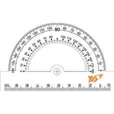Транспортир Yes з лінійкою 10см. 370407 (1/36)