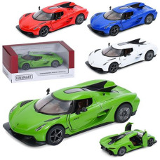 Машинка в кор. метал. "KINSMART Koenigsegg Jesko Absolut" інерц. гум. колеса 4кол. KT5473W (24)