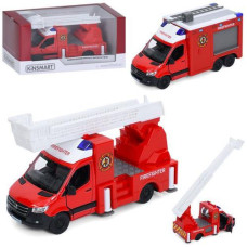 Пожежна в кор. метал. "KINSMART Mersedes-Benz Sprinter Firefighter" інерц. гум. колеса 2вид. KT5478W