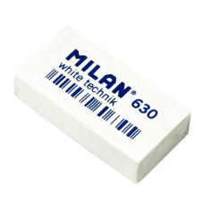 Ластик Milan прямокут, білий, "White technik" 3,9*1,9*0,9см CPM630  J.Otten (30)