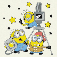 Картина по номерах 25*25см. "Minions: Зйомки фільму" KHO1433 Ideyka (1)