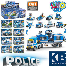 Констpуктор в кор. 8шт. "Поліцейська серія 8в1" від 98 до 118дет. 38*17*13см. KB 217 (96)