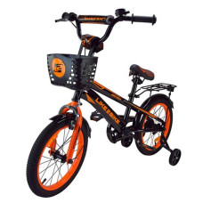Велосипед 16" "Like2bike Dark Rider" допом. колеса. стальна рама. ручні гальма. чорно-рожевий 241607