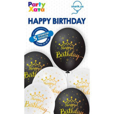 Набір кульок латексних "Happy Birthday Корона" 5шт. 30см. 1111-5833 (10)