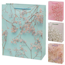 Пакет подарунковий паперовий "Gypsophila" 30*42*12см. мікс. кол. R40757-L (360)