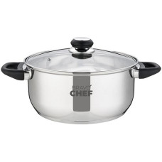 Каструля нерж.  1.8л. "Bravo Chef "Appetit" скляна кришка 18см. BC-2003-18 (6)
