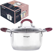 Каструля нерж.  1.6л. "Ringel Ingrid" скляна кришка RG-2001-16 ЮГ-К (6)