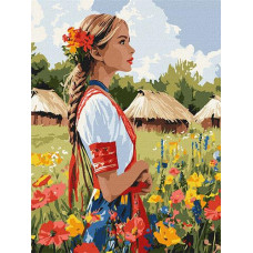 Картина по номерах 30*40см. "Гарна українка" KHO8485 Ideyka (1)