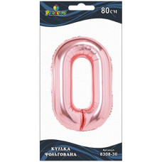 Кулька фольгована "0" Рожеве золото 80см. Pelican 830830 (20)