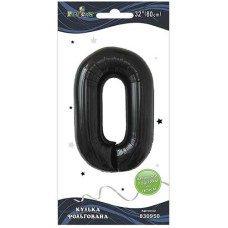 Кулька фольгована "0" Чорна 80см. Pelican 830950 (20)