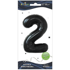Кулька фольгована "2" Чорна 80см. Pelican 830952 (20)