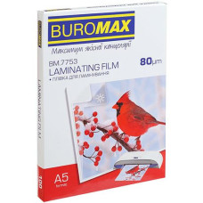 Плівка для ламінування Buromax A5, 80мкр.  154х216мм  100л.  BM7753 ()&&