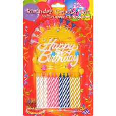 Свічка для торта "З написом Happy Birthday" 12шт. мікс. кол. SR036 OSM (288)