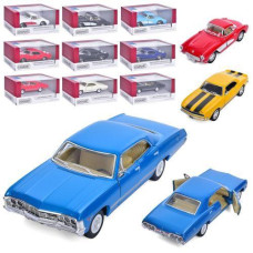 Машинка в кор. метал. "KINSMART CHEVROLET CLASSIC-COLLECTION 5" інерц. гум. колеса 16*7*8см. KT5458W