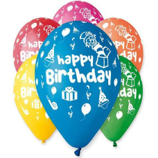 Кульки латексні з малюнком "Happy Birthday" 30см. 12" (100) 3103-1292 &&