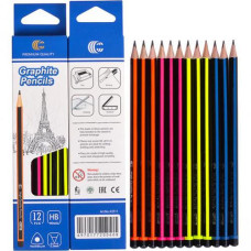 Олівець для креслення 12шт. уп. триугол. HB Graphite Pencils мікс.  43511 (12/144/2880)&&