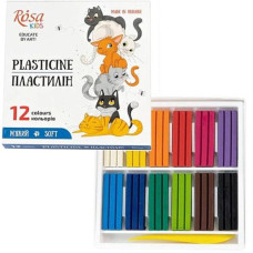 Пластилін ROSA  "KIDS" 12кол.192гр Cats 302102