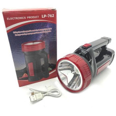 Ліхтарик в кор. акум. 3W+24LED ЗУ microUSB. вбуд. акум. power bank 17см. LP-762 (1/45)
