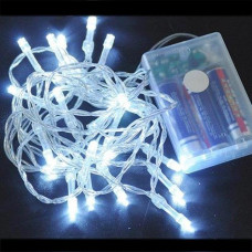 Гірлянда 30LED на бат./USB 3,0м, прозорий дріт. білий колір 1103-02 (100)