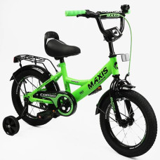 Велосипед 14" "Corso Maxis" допом. колеса. ручні гальма. салатовий MX-19800 (1)