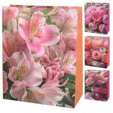 Пакет подарунковий паперовий "Flowers" 26*32*12см. R34813-M (480)