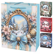Пакет подарунковий паперовий новорічний "New Year's holidays" 31*41*12см. R34831-L (360)