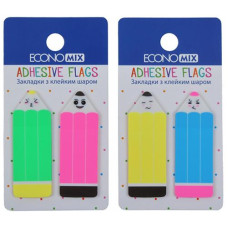 Закладка з клейким шаром 18*50мм Economix Fun Pencils, 40шт. пласт. в асорт. E20968 (48)