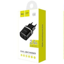 Зарядне Hoco "Smart" USB 2шт. 2кол. C12 (1)