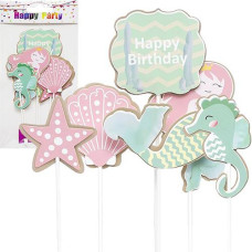 Топпер для торту "Happy Birthday" морські жителі 87-1 (30)