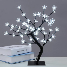 Дерево 24LED "Квіти" 30.0см. USB. пульт д/к. білий колір 1893-03 (50)