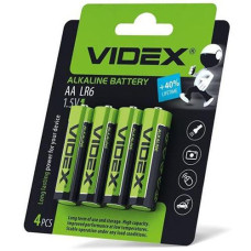 Бат. R6 бл. Videx лужна Alkaline 1.5V (4/40/720)
