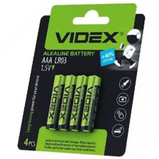 Бат. R3 бл. Videx лужна Alkaline 1.5V (2/4/40/60/720)