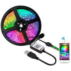 Гірлянда-стрічка на котушці LED 5.0м. мульти колір. керув. зі смартфона USB 5050 1763-77 (1/50)