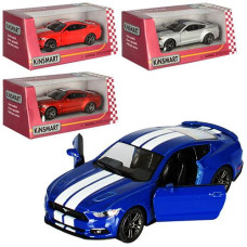 Машинка в кор. метал. "KINSMART 2015 FORD MUSTANG GT" інерц. гум. колеса. 16*7*8см. KT 5386 WF (24)