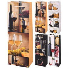 Пакет подарунковий паперовий під пляшку "Wine" 13*9*36см. R34513 (720)