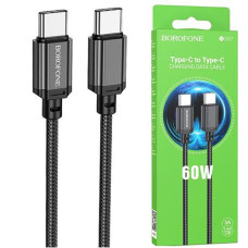 Кабель зарядний Borofone "Sharp" (Type-C-Type-C) 60W. 1.0м. нейлон BX87CCB (1)