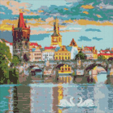 Алмазна мозаїка 40*40см. "Вечірня Прага" AMO7217 Ideyka (1)