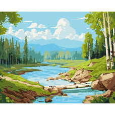 Картина по номерах 40*50см. "У березовому гаю" KHO6341 Ideyka (1)