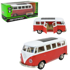 Машинка в кор. метал. на бат. інерц. "Автопром Volkswagen T1" звук. світло 18*9*8см. 68356 (24)