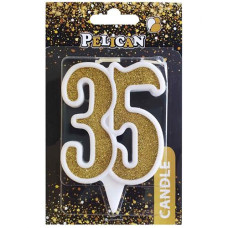 Свічка для торта "Ювілейна 35" Золото 7см. Pelican 867135 (1/32)