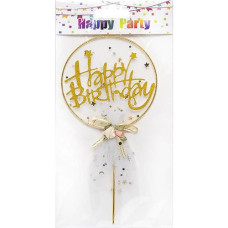 Топпер для торту "Happy Birthday" круг 87-7 (60)