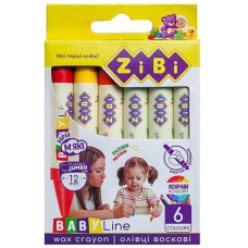Олівець восковий 6кол. SUPER JUMBO круг. корпус BABY LINE  ZIBI ZB 2484 (48)