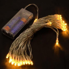 Гірлянда 30LED на бат. 3,0м, прозорий дріт. теплий білий колір 1103-07 (100)