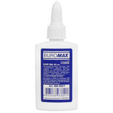 Клей ПВА BUROMAX 50мл. з ковпачком-дозатором  JOBMAX BM.4851 (1/152)