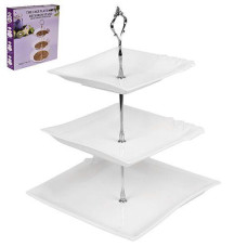 Фруктовниця 3-х ярусна порцелянова 7"/8"/10" висота 36см MC4877 (12)